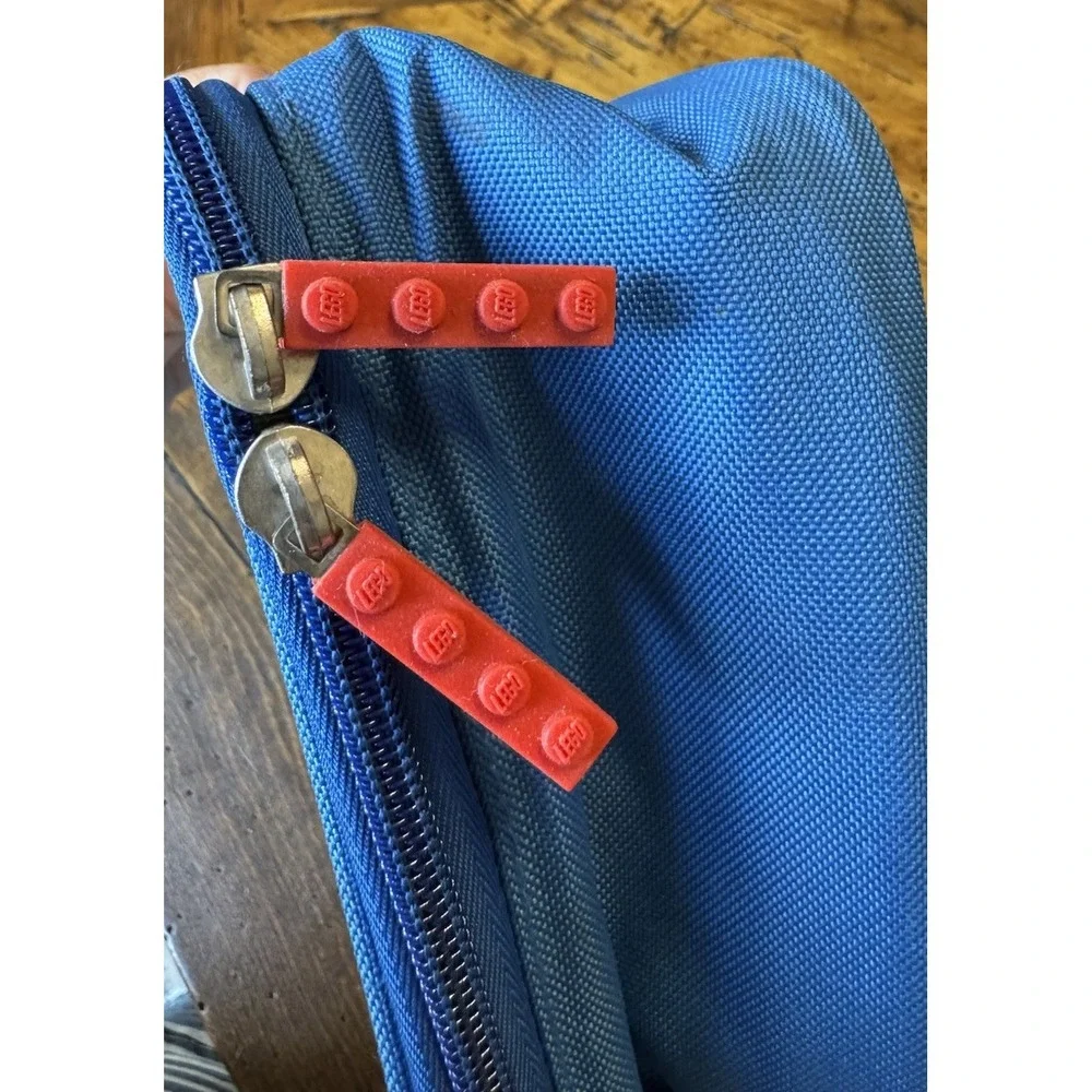 Lego‎ City LCPD Police Blue Lunch Box Bag Lego Brick Red Zip Pulls